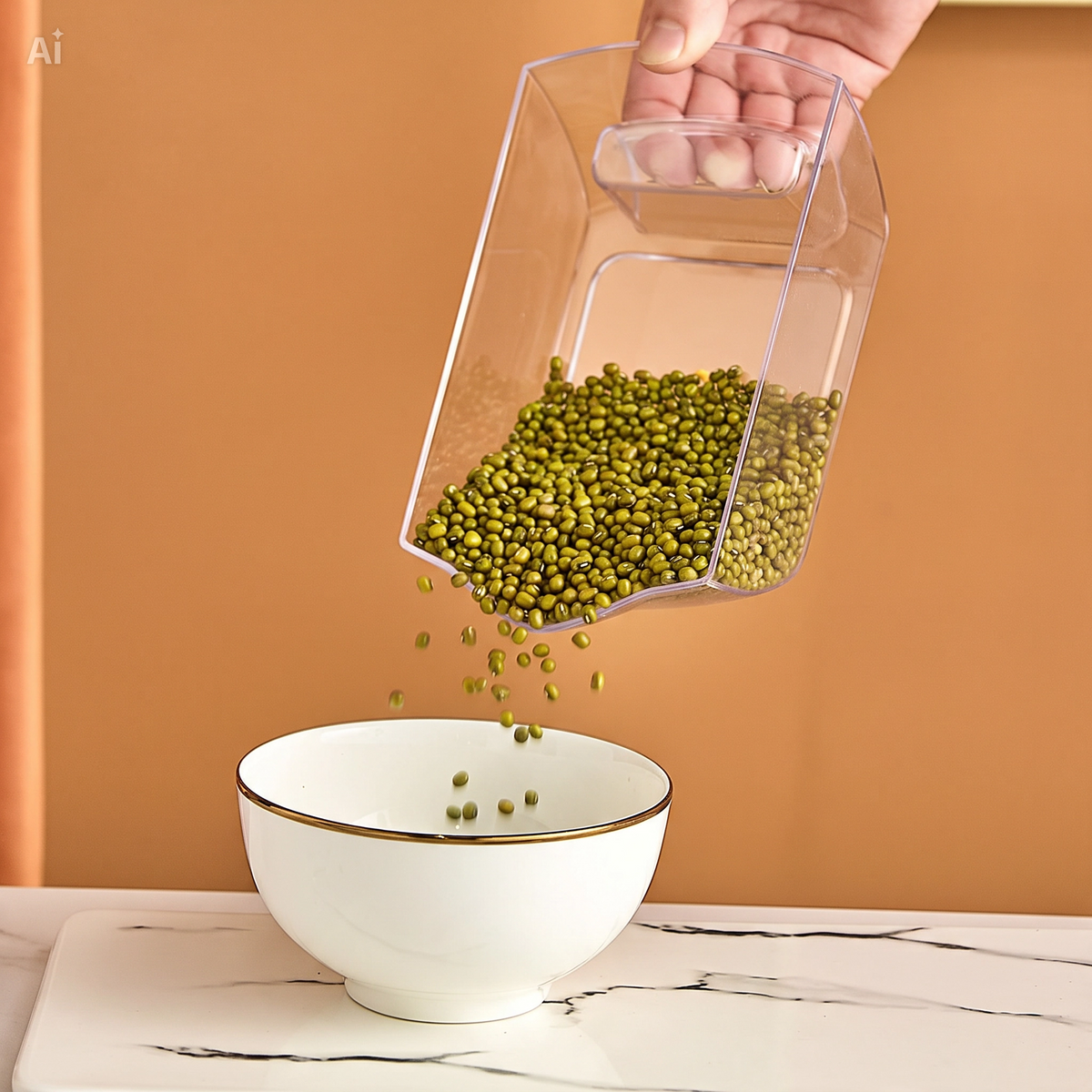 6 Grid Rice & Grain Storage Container, 360° Rotating Dry Food Dispenser Grain Food Storage Box